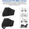 imageBike Cover Outdoor Waterproof Bicycle Covers Rain Sun UV Dust Wind Proof with Lock Hole for Mountain Road Electric Bike Electric Scooter Black