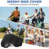 imageBike Cover Outdoor Waterproof Bicycle Covers Rain Sun UV Dust Wind Proof with Lock Hole for Mountain Road Electric Bike Electric Scooter Black