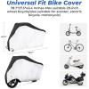 imageBike Cover Outdoor Waterproof Bicycle Covers Rain Sun UV Dust Wind Proof with Lock Hole for Mountain Road Electric Bike Electric Scooter Black And White