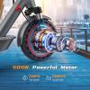 imageElectric Scooter with Dual Suspension 10quot85quot Solid Tire 500W350W Powerful Motor ampamp 1922 MPH Top Speed 28252216 Miles Long Range Folding E Scooter with Dual Braking for Teens and Adults1022MPHDual Suspensions