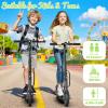 imageWERHY Foldable Electric Scooter for Kids 350W Motor Max 12Miles Long Range 19 MPH Max Speed 85 Solid Tire Lightweight Foldable EScooter with Dual Braking Digital Display Cruise Control350W12MilesGreenFor Aged 9