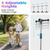 imageWERHY Kids Scooter with MultiColor Wheel Lights 4Height Adjustable Handlebar Wide AntiSlip Deck Rear Brake Kick Scooter for Boys amp Girls Ages 312Gray