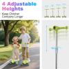 imageWERHY Kids Scooter with MultiColor Wheel Lights 4Height Adjustable Handlebar Wide AntiSlip Deck Rear Brake Kick Scooter for Boys amp Girls Ages 312Green