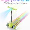imageWERHY Kids Scooter with MultiColor Wheel Lights 4Height Adjustable Handlebar Wide AntiSlip Deck Rear Brake Kick Scooter for Boys amp Girls Ages 312Green