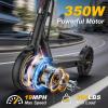imageWERHY Electric Scooter with 8510 Solid Tire 350W500W Powerful Motor amp 1922 MPH Top Speed 1625 Miles Long Range Folding E Scooter with Dual Braking for Teens and AdultsYellow