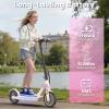 imageWERHY Electric Scooter with 8510 Solid Tire 350W500W Powerful Motor amp 1922 MPH Top Speed 1625 Miles Long Range Folding E Scooter with Dual Braking for Teens and AdultsPink