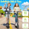 imageWERHY Foldable Kids Electric Scooter 350W Motor Max 1216Miles Long Range 19 MPH Max Speed 85 Solid Tire Lightweight Foldable EScooter with Dual Braking Digital Display Cruise ControlGreen