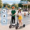 imageWERHY Foldable Kids Electric Scooter 350W Motor Max 1216Miles Long Range 19 MPH Max Speed 85 Solid Tire Lightweight Foldable EScooter with Dual Braking Digital Display Cruise ControlRed