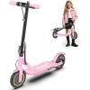 imageWERHY Foldable Kids Electric Scooter 350W Motor Max 1216Miles Long Range 19 MPH Max Speed 85 Solid Tire Lightweight Foldable EScooter with Dual Braking Digital Display Cruise ControlPink