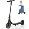 imageWERHY Foldable Kids Electric Scooter 350W Motor Max 1216Miles Long Range 19 MPH Max Speed 85 Solid Tire Lightweight Foldable EScooter with Dual Braking Digital Display Cruise ControlBlack Green