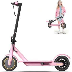 imageWERHY 1085 Electric Scooter 500350W Powerful Motor 2219MPH Top Speed 252216 Miles Long Range Folding E Scooter with Dual Braking for Teens and AdultsPinkYellow