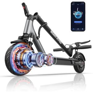 imageWERHY 1085 Electric Scooter 500350W Powerful Motor 2219MPH Top Speed 252216 Miles Long Range Folding E Scooter with Dual Braking for Teens and AdultsRedGrayWERHY