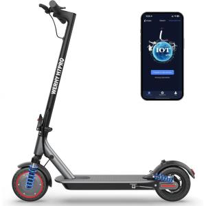 imageWERHY 1085 Electric Scooter 500350W Powerful Motor 2219MPH Top Speed 252216 Miles Long Range Folding E Scooter with Dual Braking for Teens and AdultsRedBlackWERHY