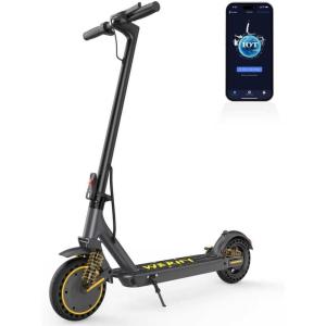 imageWERHY Electric Scooter with 8510 Solid Tire 350W500W Powerful Motor amp 1922 MPH Top Speed 1625 Miles Long Range Folding E Scooter with Dual Braking for Teens and AdultsYellowblack