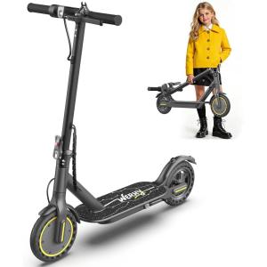 imageWERHY Foldable Kids Electric Scooter 350W Motor Max 1216Miles Long Range 19 MPH Max Speed 85 Solid Tire Lightweight Foldable EScooter with Dual Braking Digital Display Cruise ControlYellow