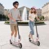 imageWERHY Electric Scooter with 8510 Solid Tire 350W500W Powerful Motor amp 1922 MPH Top Speed 1625 Miles Long Range Folding E Scooter with Dual Braking for Teens and AdultsPink Yellow