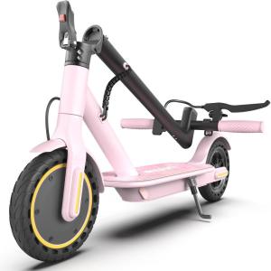 imageWERHY 85 Electric Scooter 350W Powerful Motor 19MPH Top Speed 1215 Miles Long Range Folding E Scooter with Dual BrakingPink