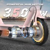 image:imageWERHY Electric Scooter with 8510 Solid Tire 350W500W Powerful Motor amp 1922 MPH Top Speed 1625 Miles Range Folding E Scooter with Dual Braking for Teens and AdultsPink Yellow