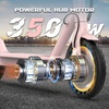 image:imageElectric Scooter 500W350W Motor amp 1085 Solid Tires Up to 19 MPH amp 282515 Miles Range Foldable Commuter E Scooter for Adults amp Teens with Dual Brake System APPPink