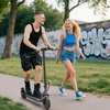 image:imageElectric Scooter 500W350W Motor amp 1085 Solid Tires Up to 19 MPH amp 282515 Miles Range Foldable Commuter E Scooter for Adults amp Teens with Dual Brake System APPgray yellow