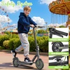 image:imageElectric Scooter for Kids Aged 610 350W Motor 19 Mph Speed amp 15 Miles Range 85 Solid Tires Lightweight Foldable Scooter with Dual Braking System Max Load 265LBSGray Green