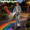 image:imageElectric Scooter for Kids Aged 610 350W Motor 19 Mph Speed amp 15 Miles Range 85 Solid Tires Lightweight Foldable Scooter with Dual Braking System Max Load 265LBSGray Green