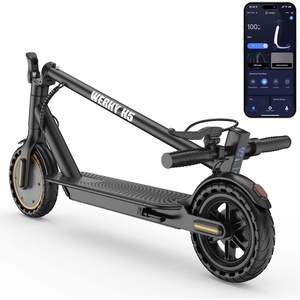 image:imageElectric Scooter 500W350W Motor amp 1085 Solid Tires Up to 19 MPH amp 282515 Miles Range Foldable Commuter E Scooter for Adults amp Teens with Dual Brake System APPBlack Yellow