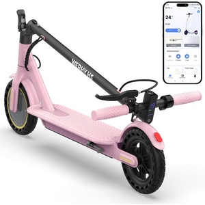 image:imageElectric Scooter 500W350W Motor amp 1085 Solid Tires Up to 19 MPH amp 282515 Miles Range Foldable Commuter E Scooter for Adults amp Teens with Dual Brake System APPPink